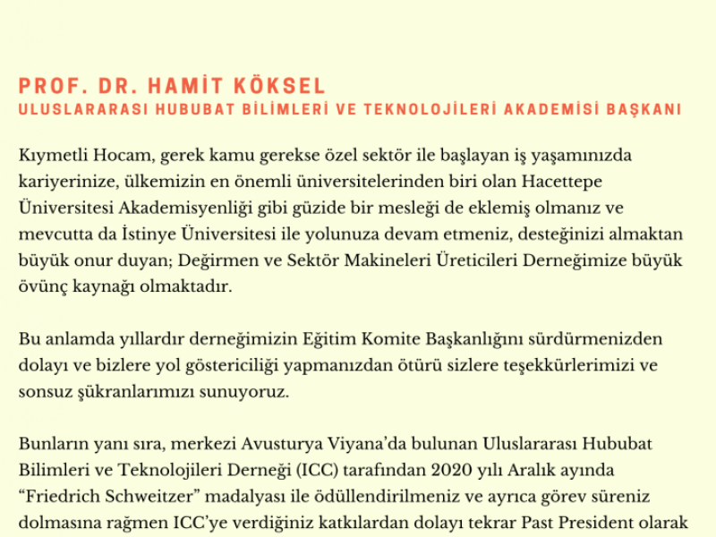 Our President Congratulated Hamit Koksel