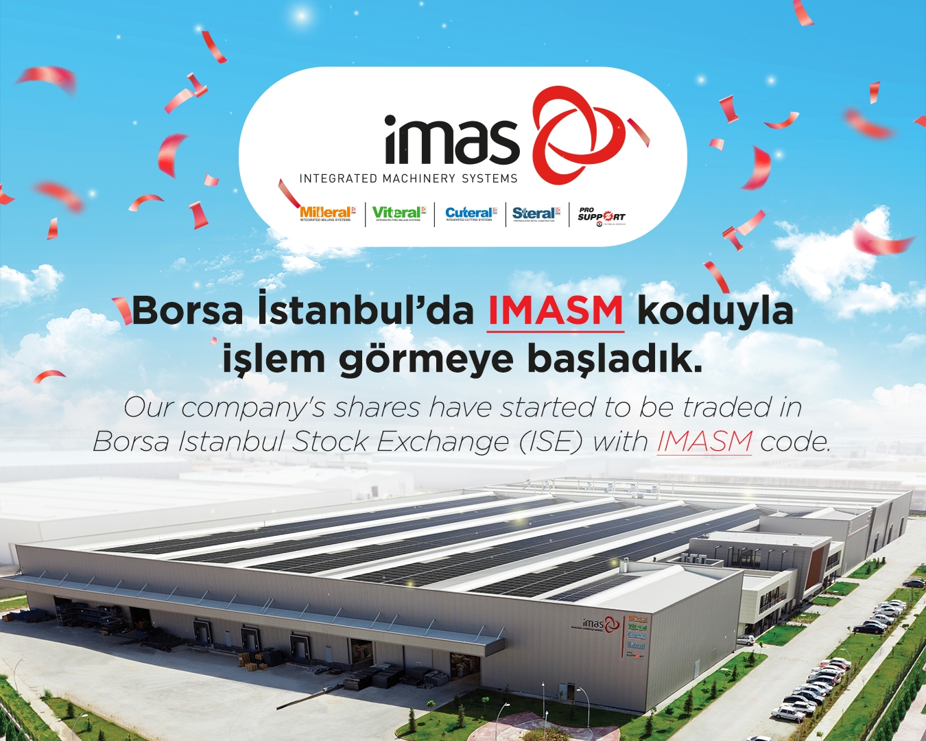 Imas Makina has started trading on Borsa Istanbul